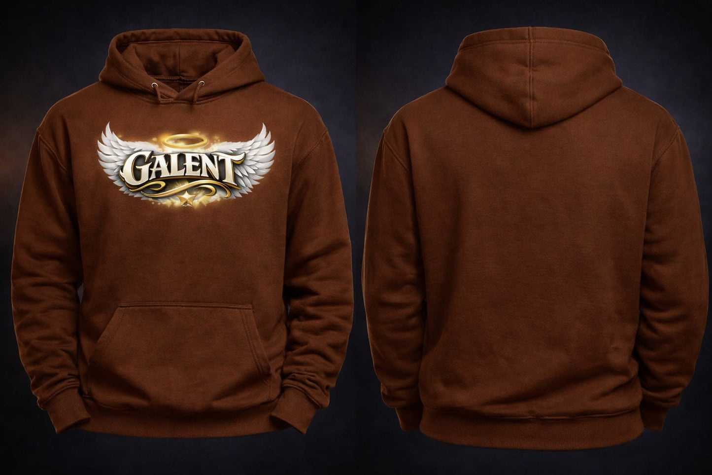 Galent angel wings hoodie coffee brown