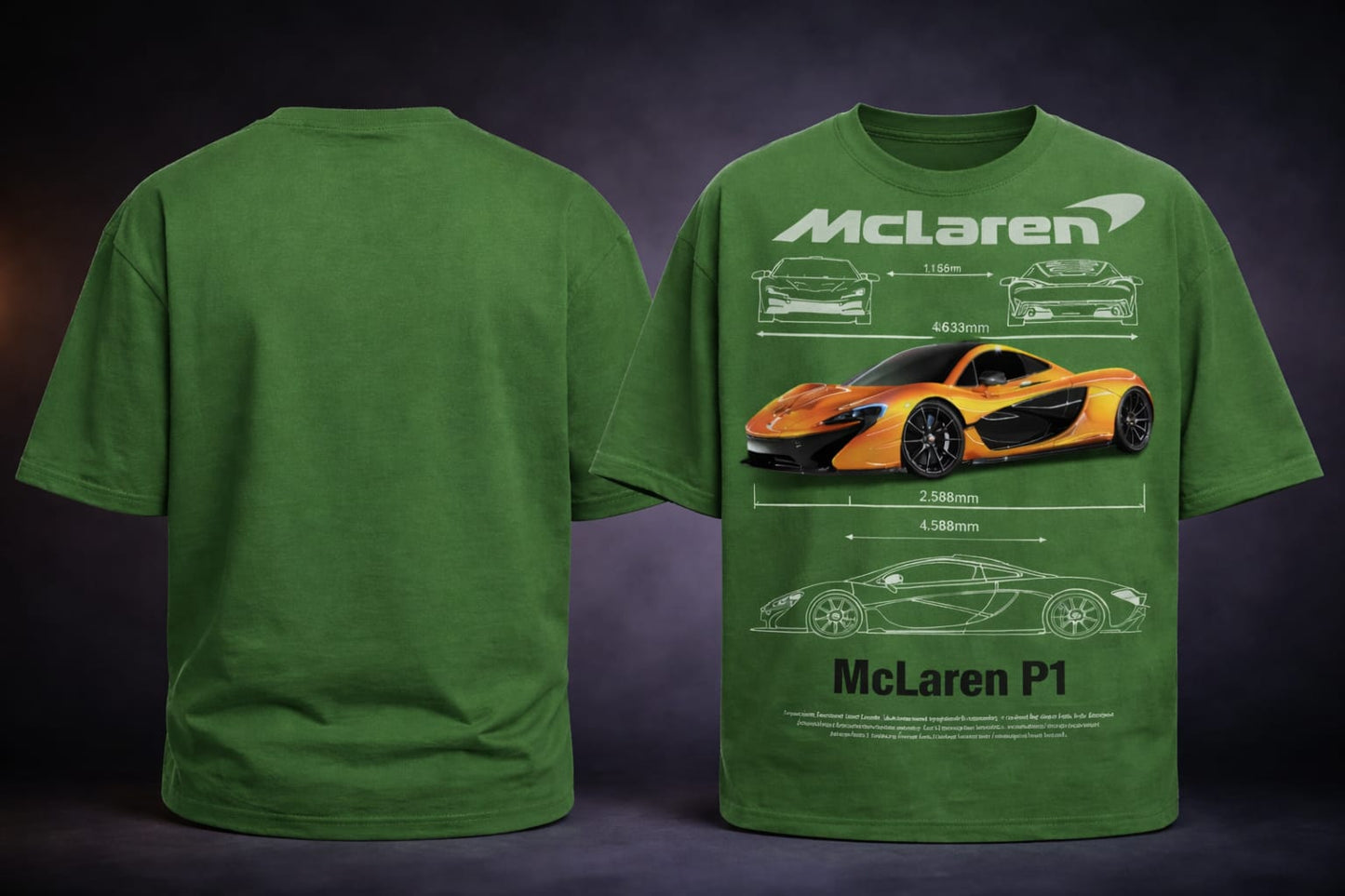MCLAREN CAR OVER SIZE T SHIRT 100% PREMIUM COTTON