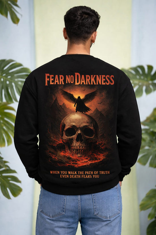 Fear No Darkness – Black Graphic Sweatshirt