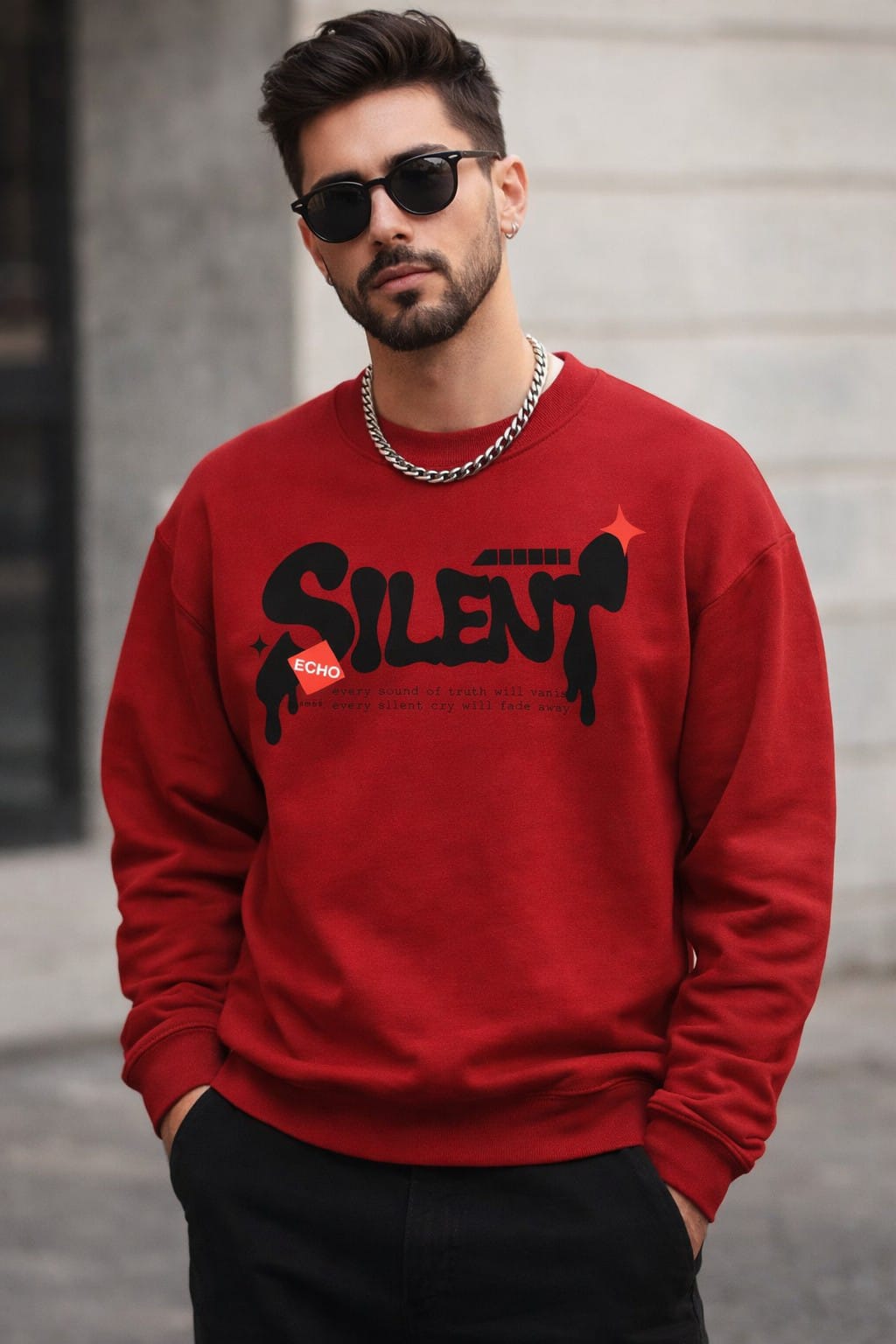 Dark aura sweatshirt 100% cotton fleece (maroon)