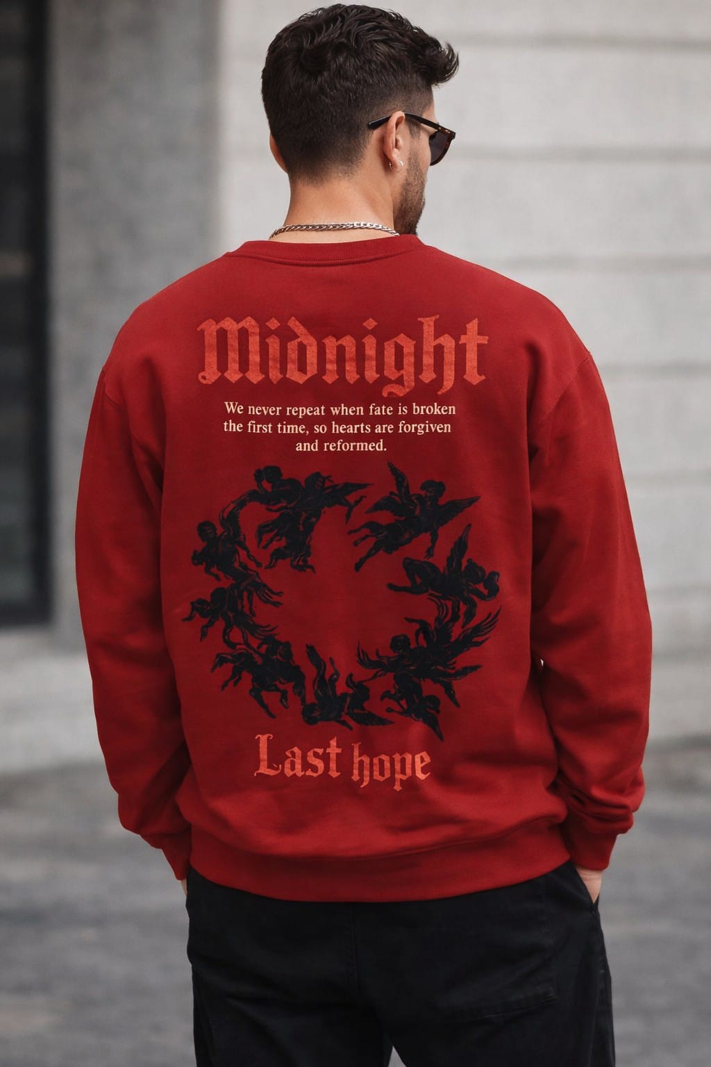 Dark aura sweatshirt 100% cotton fleece (maroon)