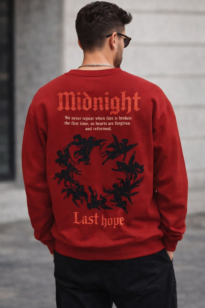 Dark aura sweatshirt 100% cotton fleece (maroon)