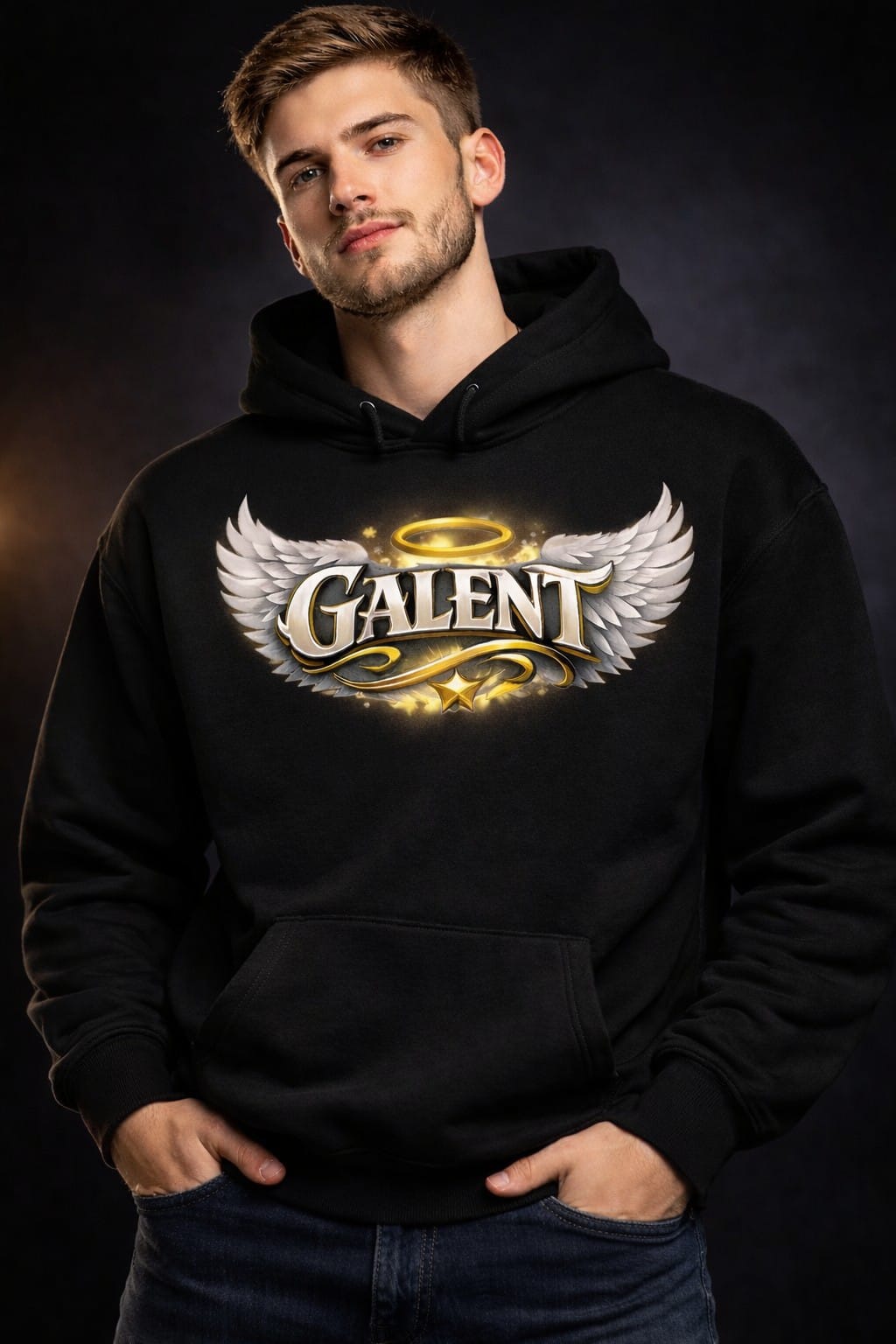 Galent angel wings hoodie black
