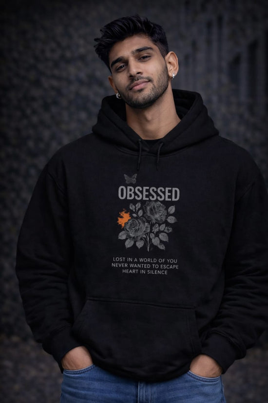 WILD SOUL BLACK HOODIE FLEECED COTTON 100%