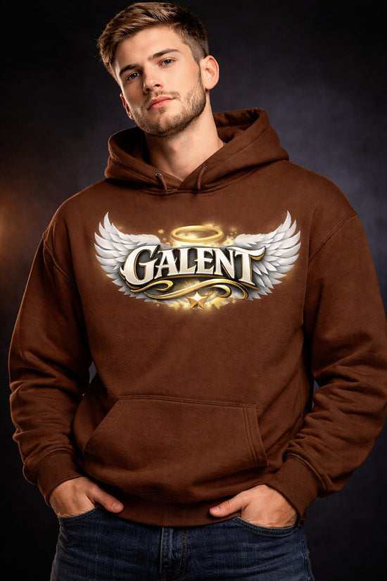 Galent angel wings hoodie coffee brown