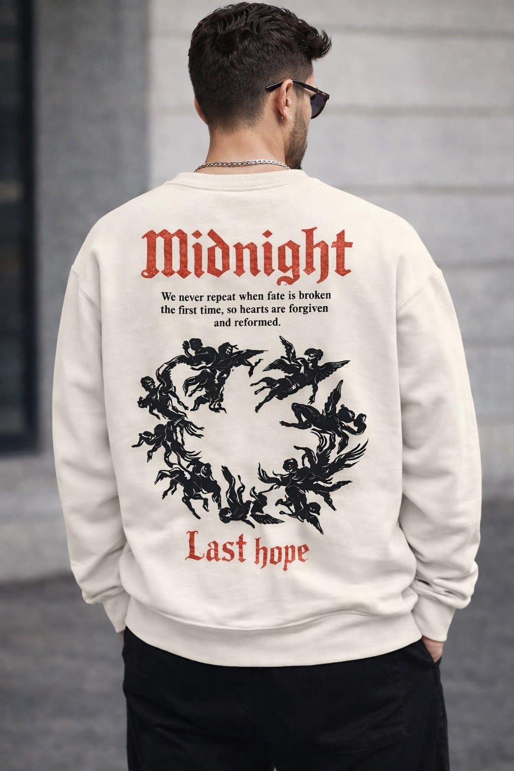 Dark aura sweatshirt 100% cotton fleece (off white)