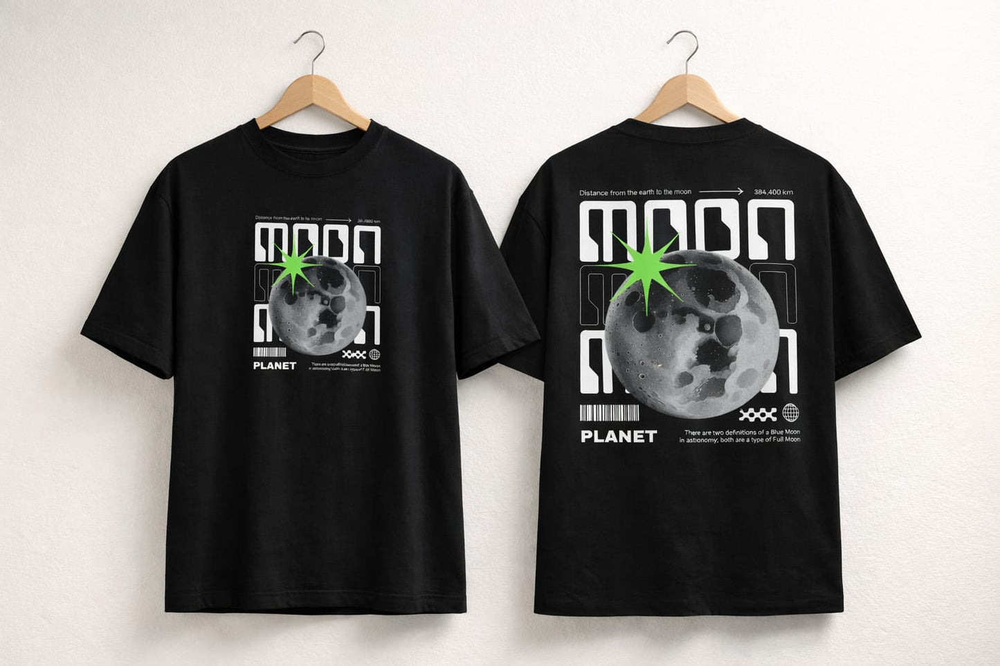 MOON OVER SIZE T SHIRT 100% PREMIUM COTTON