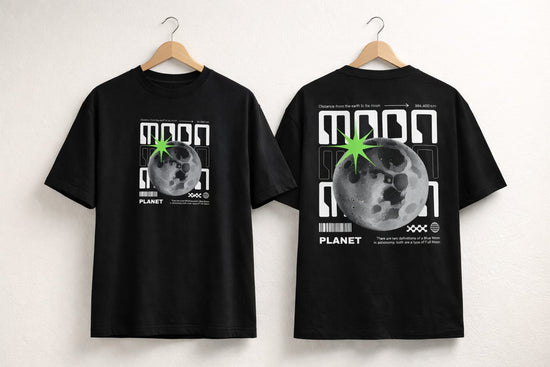 MOON OVER SIZE T SHIRT 100% PREMIUM COTTON