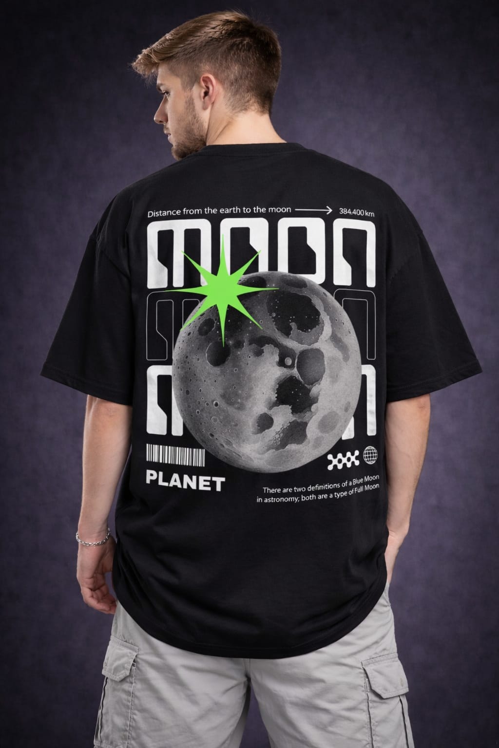 MOON OVER SIZE T SHIRT 100% PREMIUM COTTON
